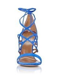 Aquazzura Gigi Ankle Tie Sandals Blue