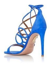 Aquazzura Gigi Ankle Tie Sandals Blue