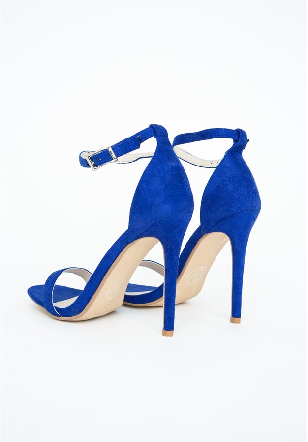 Missguided Clara Cobalt Blue Strappy Heeled Sandals, $49 | Missguided ...