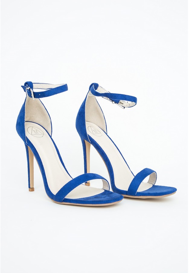 Missguided Clara Cobalt Blue Strappy Heeled Sandals, $49 | Missguided ...