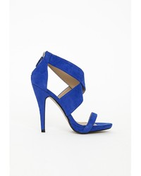 Missguided Crossover Strap Heeled Sandals Cobalt Blue