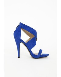 Missguided Crossover Strap Heeled Sandals Cobalt Blue