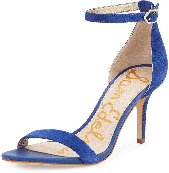 sam edelman blue suede heels