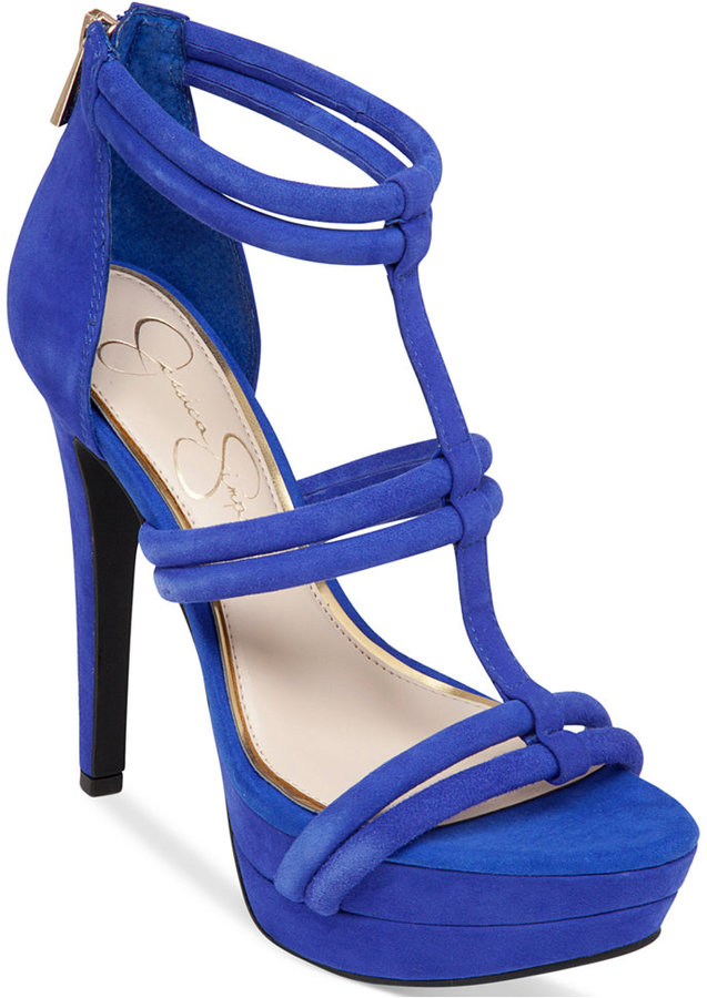 jessica simpson blue suede heels