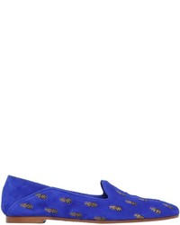 Aquazzura 10mm Pineapple Summer Suede Loafers