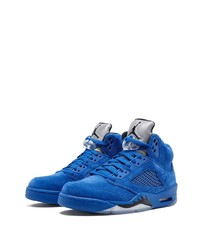 Jordan Air 5 Retro Blue Suede Sneakers