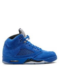 Jordan Air 5 Retro Blue Suede Sneakers