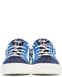 Giuseppe Zanotti Blue Colorblocked May London Sneakers