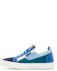 Giuseppe Zanotti Blue Colorblocked May London Sneakers