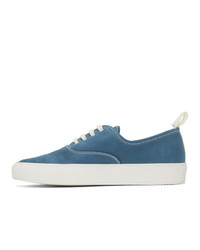 Common Projects Blue Nubuck Four Hole Low Sneakers