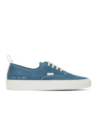 Common Projects Blue Nubuck Four Hole Low Sneakers