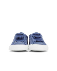 Woman by Common Projects Blue Suede Original Achilles Low Sneakers