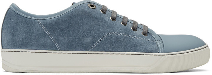 lanvin blue suede sneakers