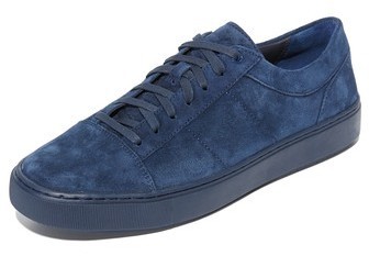 blue suede sneakers