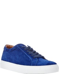Barneys New York Suede Low Top Sneakers Blue
