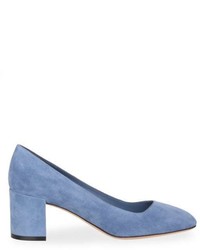 Salvatore Ferragamo Arezzo 55 Blue Suede Pump