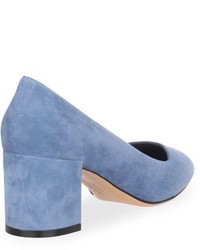 Salvatore Ferragamo Arezzo 55 Blue Suede Pump