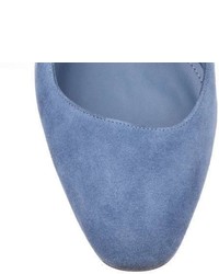 Salvatore Ferragamo Arezzo 55 Blue Suede Pump