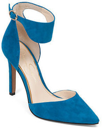 Jessica Simpson Cita Suede And Leather Point Toe Pumps