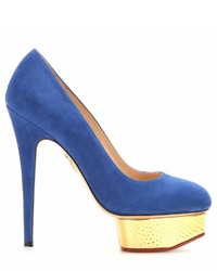 Charlotte Olympia Dolly Suede Platform Pumps