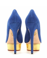 Charlotte Olympia Dolly Suede Platform Pumps
