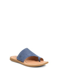 Blue Suede Thong Sandals
