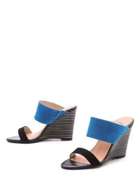 L'Agence Two Band Wedge Sandals