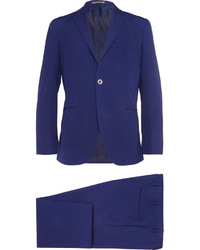 Boglioli Blue Slim Fit Wool Blend Travel Suit