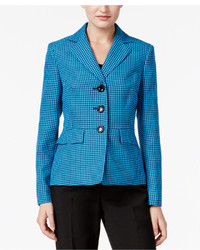 Le Suit Colorblocked Tweed Pantsuit