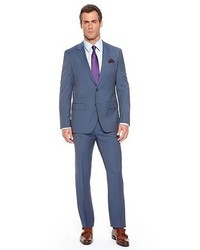Hugo Boss Hugegenius Slim Fit Super 100 Virgin Wool Pinstripe Suit Blue, $895 | Hugo Boss | Lookastic