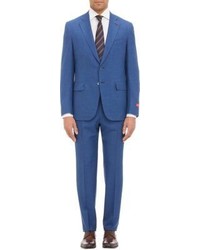 Isaia Gregory Two Button Suit Blue