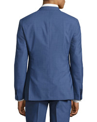 Neiman Marcus Modern Fit Two Button Two Piece Suit Bright Blue