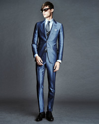 Tom Ford Oconnor Base Half Lined Silk Suit Light Blue