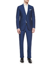 Ermenegildo Zegna Silklinen Solid Two Piece Suit Blue