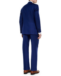 Canali Textured Two Piece Suit Blue