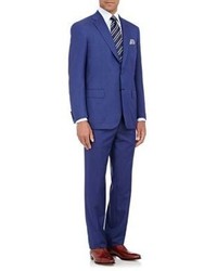Brioni Twill Two Button Suit Blue