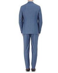 Isaia Worsted Two Button Suit Blue