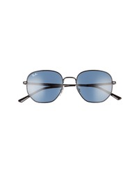 Ray-Ban 51mm Hexagonal Polarized Sunglasses In Blackdark Blue At Nordstrom