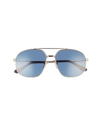 Prada 58mm Pilot Sunglasses In Pale Golddark Blue At Nordstrom
