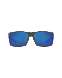Costa Del Mar 64mm Mirrored Polarized Rectangular Sunglasses