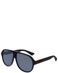Gucci Acetate Aviator Sunglasses Wweb Blue