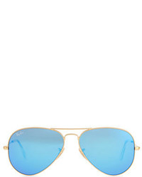 Ray-Ban Aviator Sunglasses With Flash Lenses Goldblue Mirror