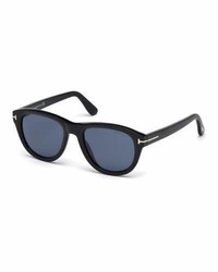 Tom Ford Benedict Soft Square Sunglasses Shiny Blackblue