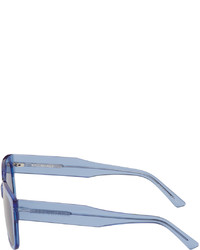 Balenciaga Blue Acetate Rectangular Sunglasses