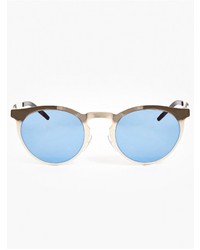 Illesteva Blue Le Steel Mirrored Sunglasses