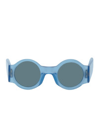 Dries Van Noten Blue Linda Farrow Edition Round Sunglasses