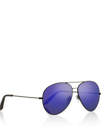 Victoria Beckham Classic Aviator Metal Mirrored Sunglasses