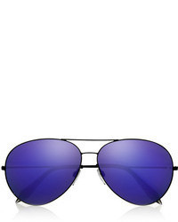 Victoria Beckham Classic Aviator Metal Mirrored Sunglasses