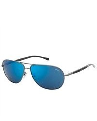 De Rigo Vision Police Eyewear By S8651 Ruthenium Black Blue Grey Lens Sunglasses