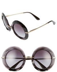 Dolce & Gabbana Dolcegabbana 50mm Round Sunglasses Transparent Blue